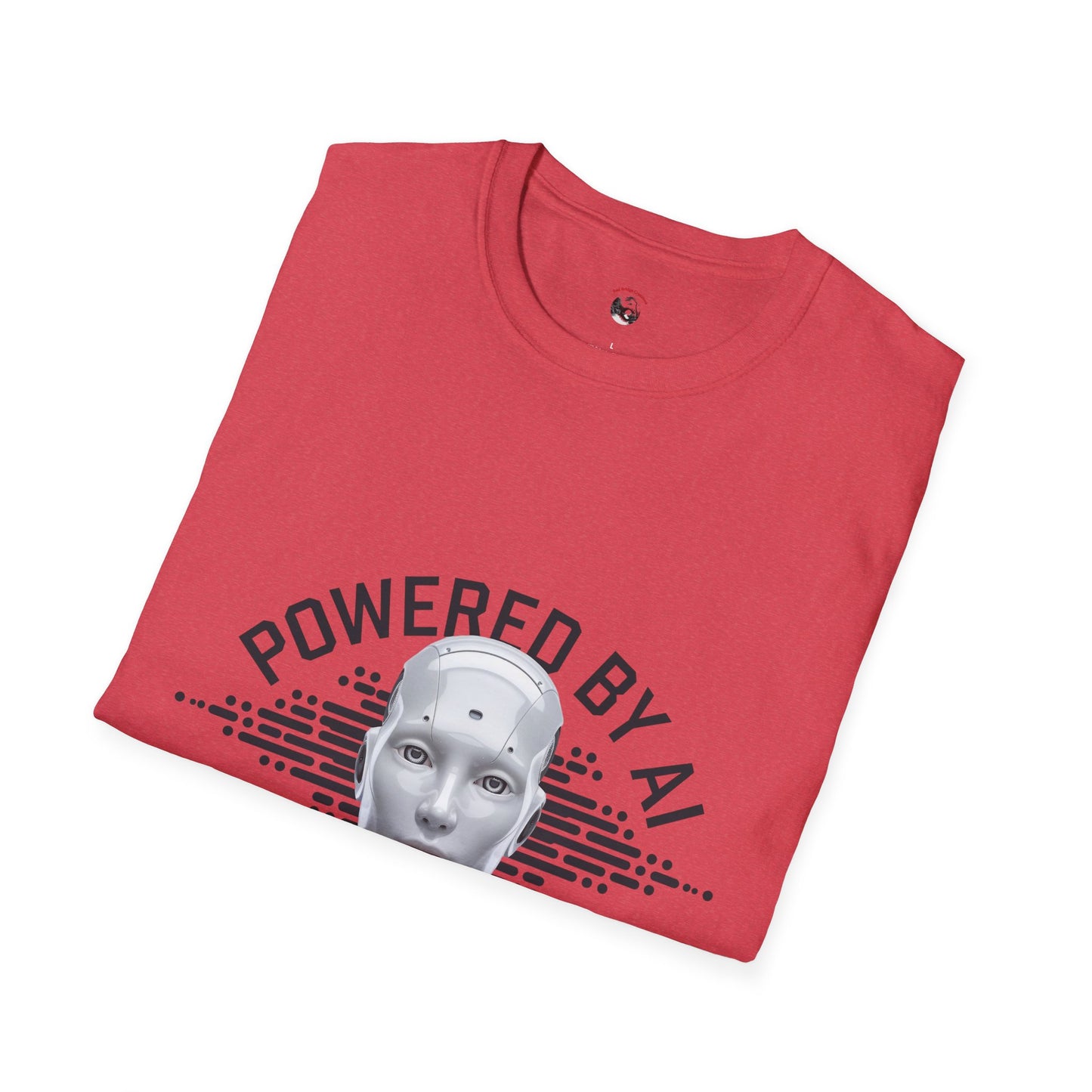 Powered by AI Unisex Softstyle T-Shirt - Perfect for Tech Enthusiasts and Innovators