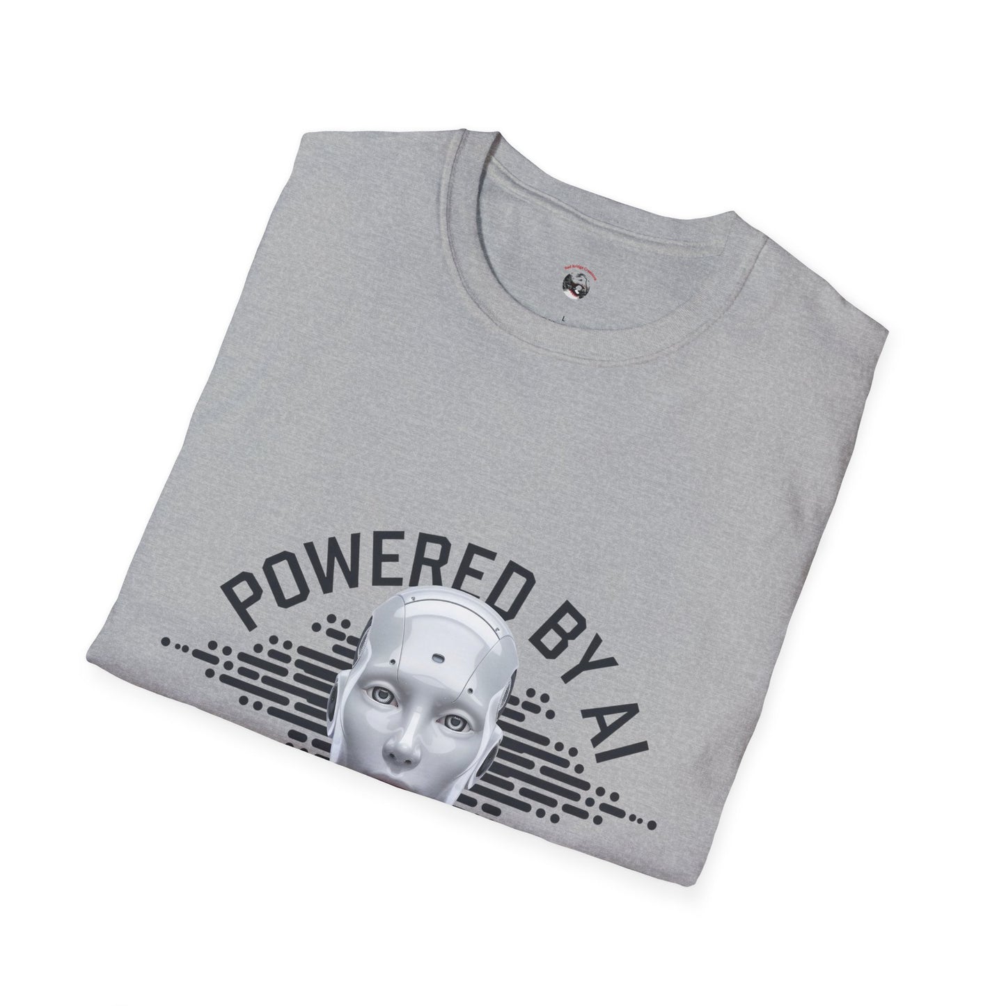 Powered by AI Unisex Softstyle T-Shirt - Perfect for Tech Enthusiasts and Innovators