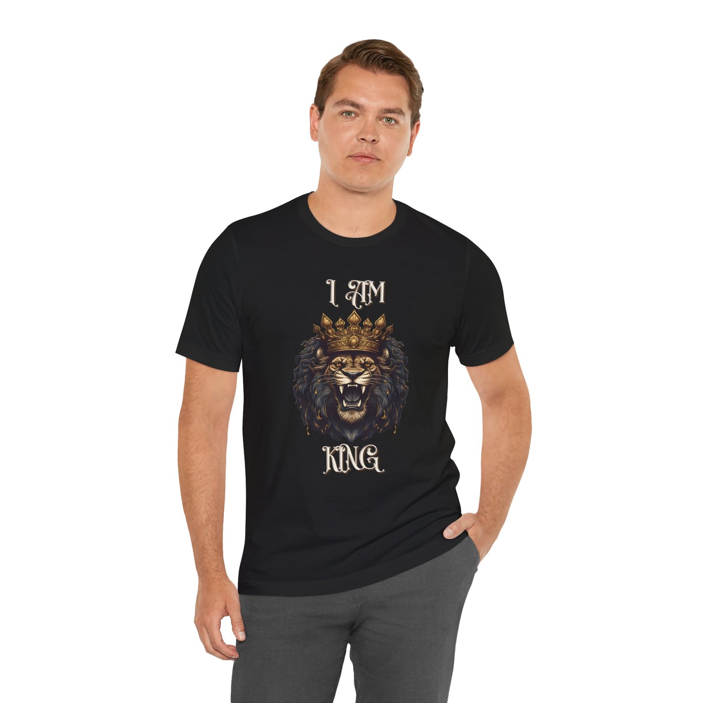 Unleash Your Inner Majesty: I Am King Lion Tee, Majestic Lion, King of The Jungle, Roaring Lion Design, Regal Spirit, Lion King,