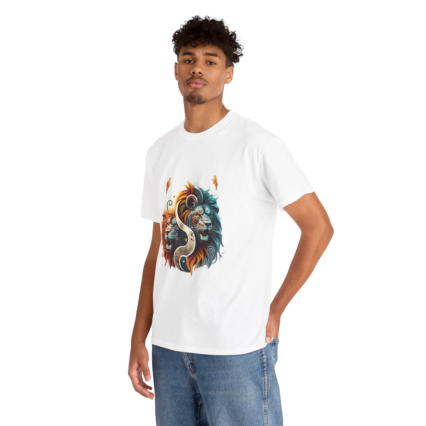 Yin Yang Unisex Heavy Cotton Tee - Harmonious Balance, Unique Design
