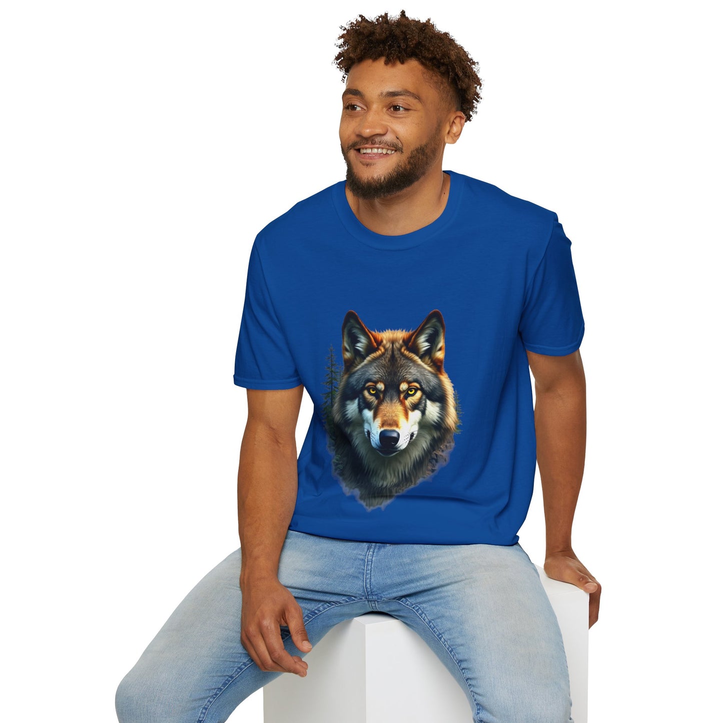 Wolf Face" Graphic T-Shirt – Bold Wolf Design for Nature Lovers