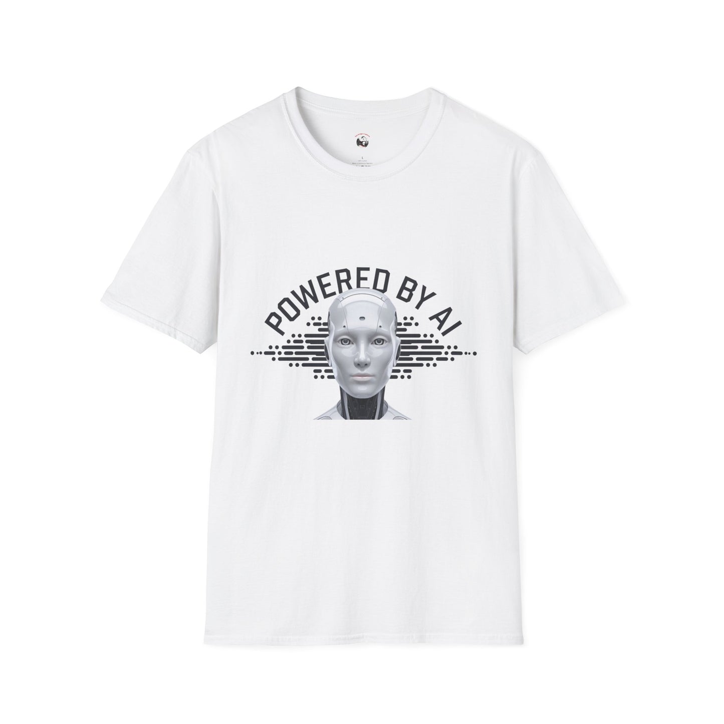Powered by AI Unisex Softstyle T-Shirt - Perfect for Tech Enthusiasts and Innovators