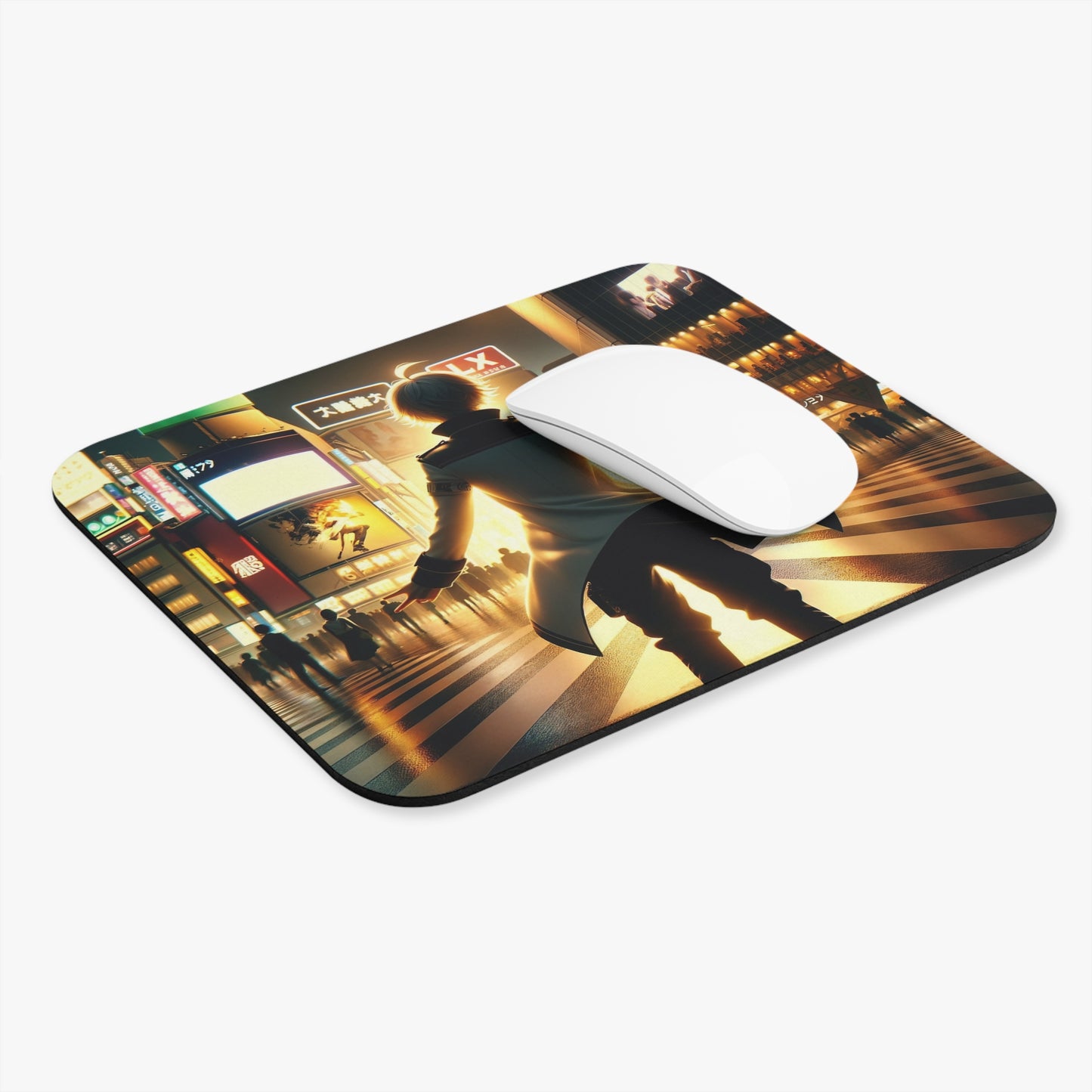 Anime Mouse Pad – Iconic Character at Night in Shibuya Crossing, Tokyo