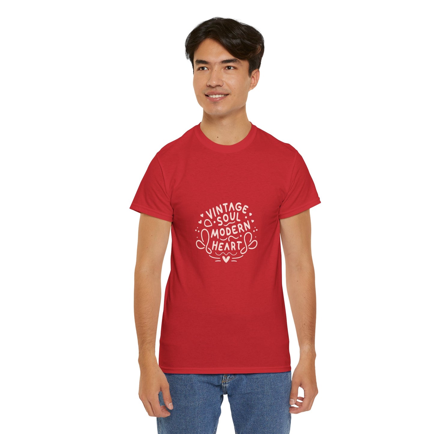 Vintage Soul, Modern Heart - Line Art Tee | Unisex Cotton T-Shirt