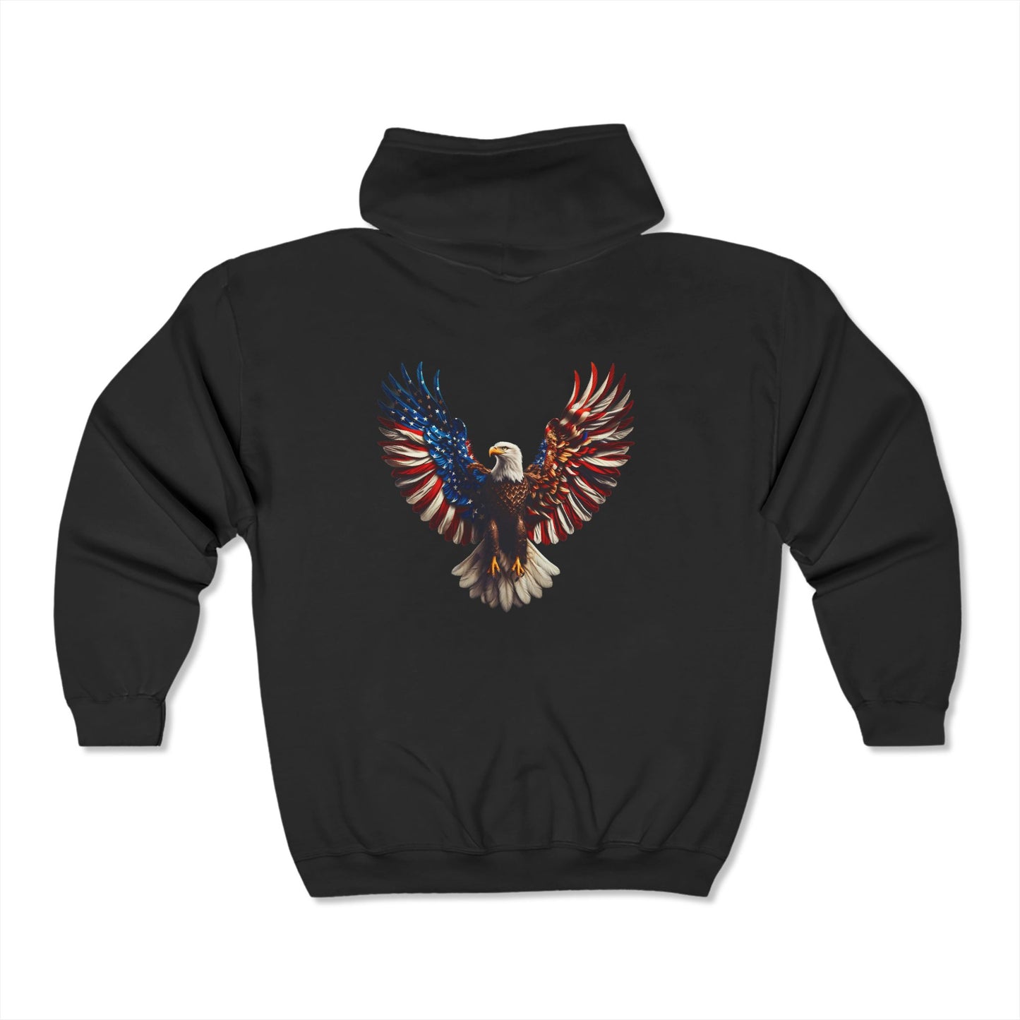 Patriotic Eagle Full Zip Hoodie for Freedom Lovers