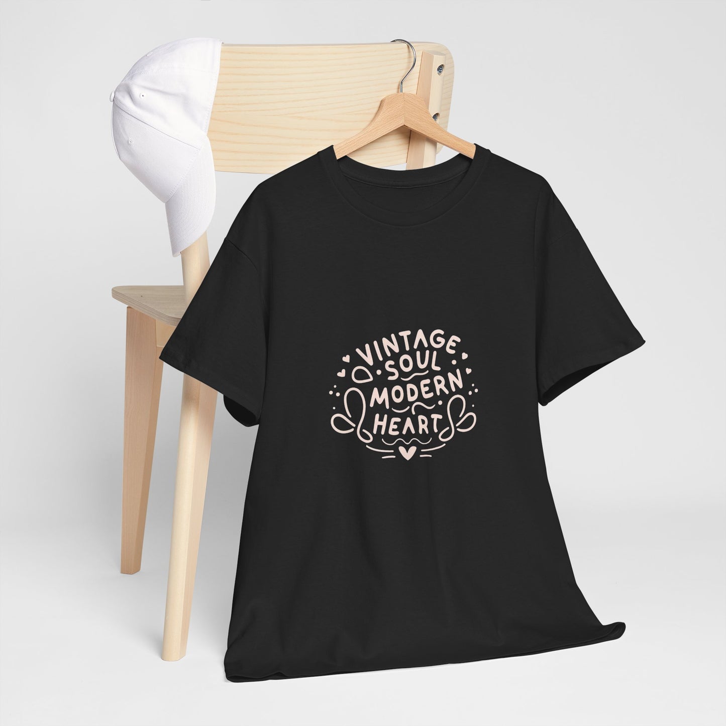 Vintage Soul, Modern Heart - Line Art Tee | Unisex Cotton T-Shirt
