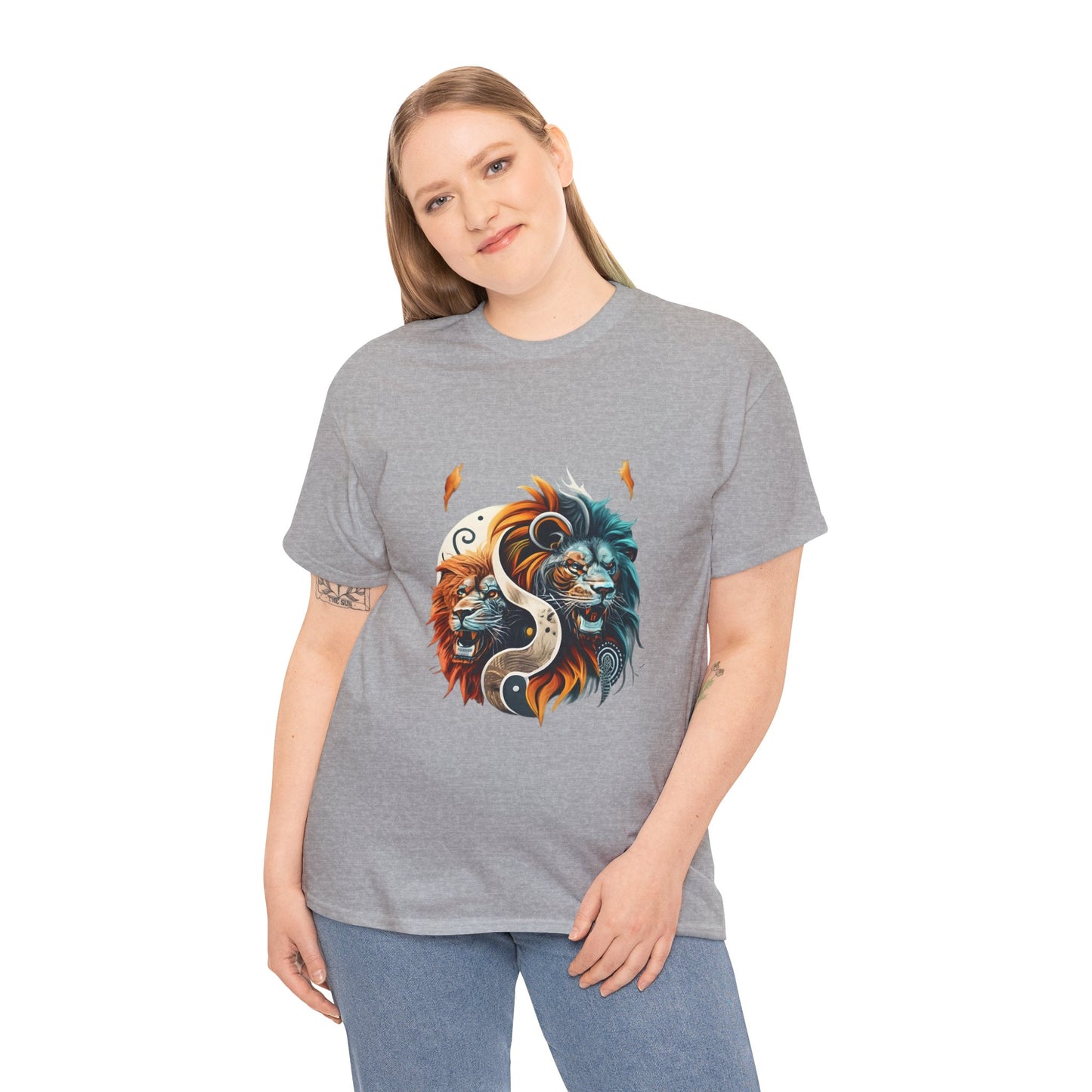 Yin Yang Unisex Heavy Cotton Tee - Harmonious Balance, Unique Design