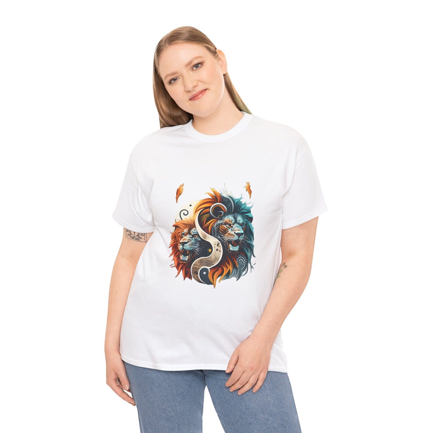 Yin Yang Unisex Heavy Cotton Tee - Harmonious Balance, Unique Design