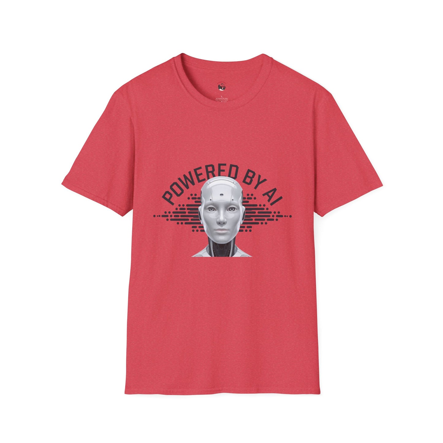 Powered by AI Unisex Softstyle T-Shirt - Perfect for Tech Enthusiasts and Innovators