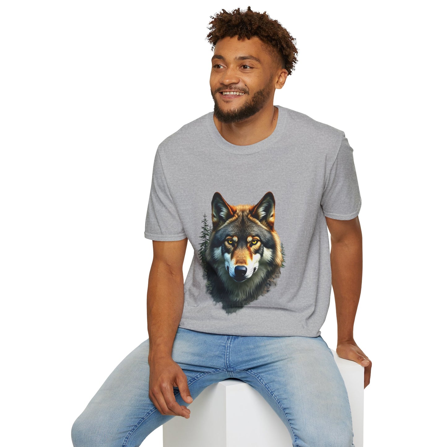 Wolf Face" Graphic T-Shirt – Bold Wolf Design for Nature Lovers