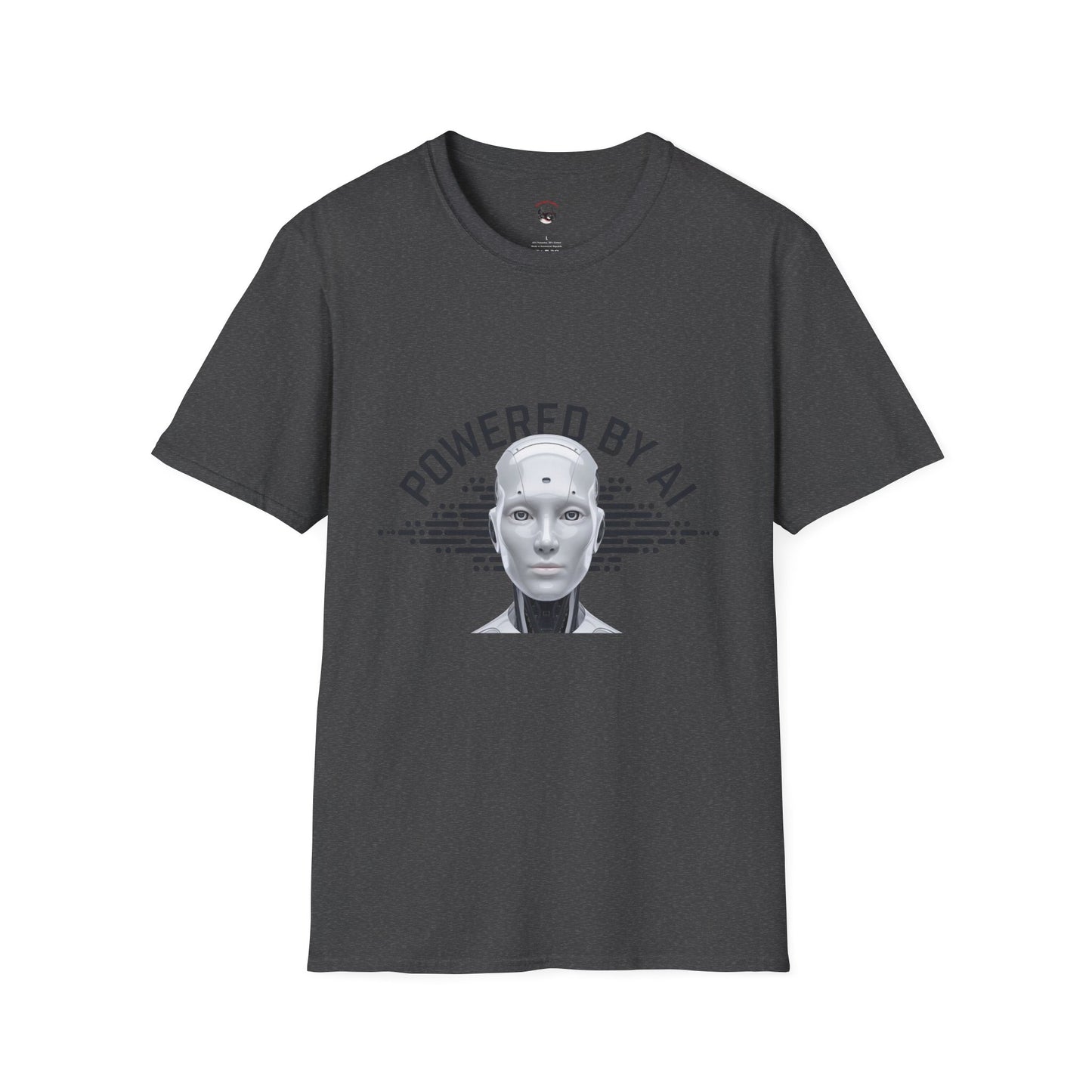 Powered by AI Unisex Softstyle T-Shirt - Perfect for Tech Enthusiasts and Innovators
