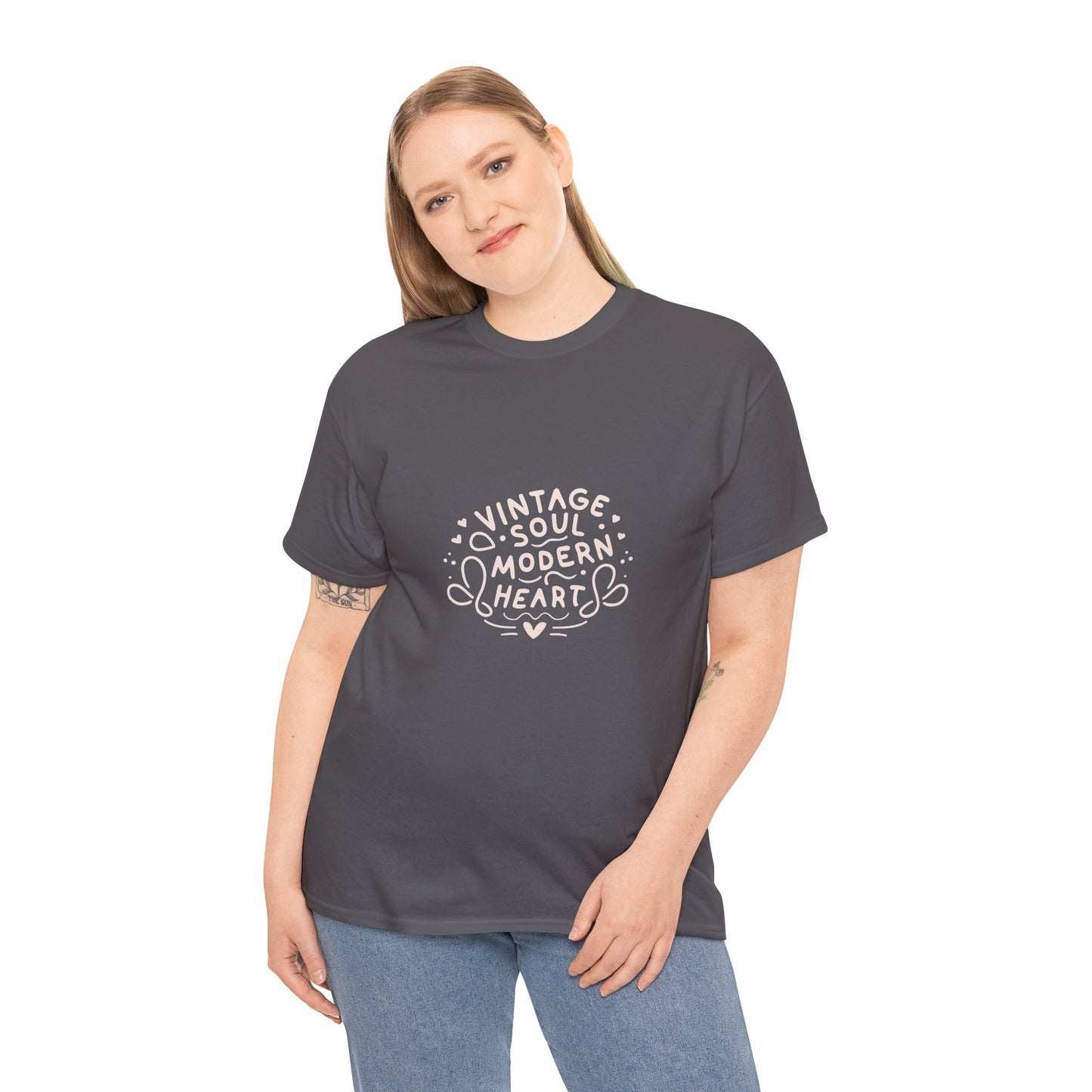 Vintage Soul, Modern Heart - Line Art Tee | Unisex Cotton T-Shirt