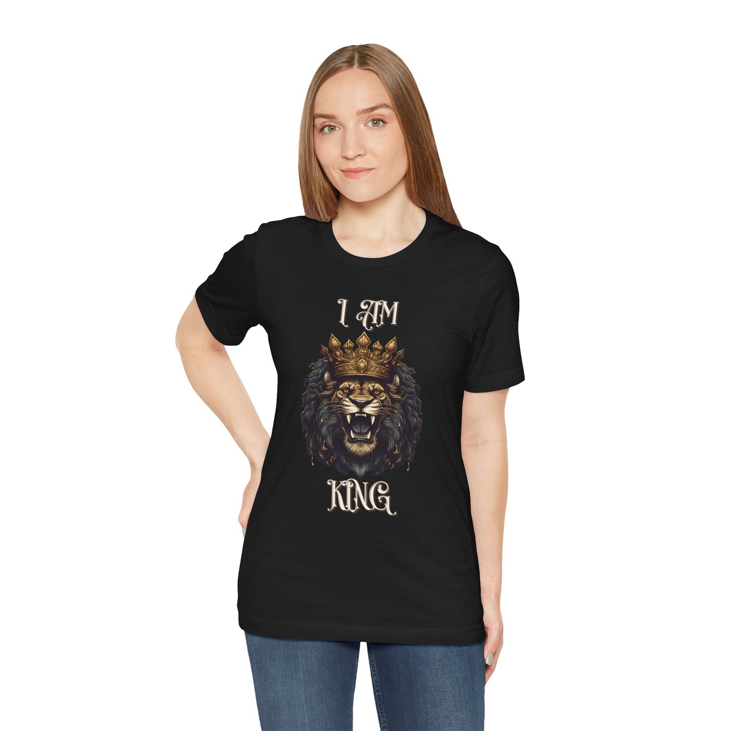 Unleash Your Inner Majesty: I Am King Lion Tee, Majestic Lion, King of The Jungle, Roaring Lion Design, Regal Spirit, Lion King,