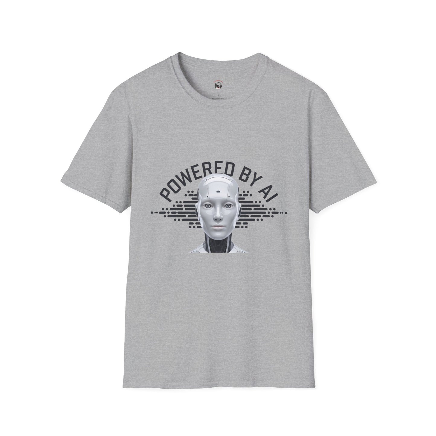Powered by AI Unisex Softstyle T-Shirt - Perfect for Tech Enthusiasts and Innovators