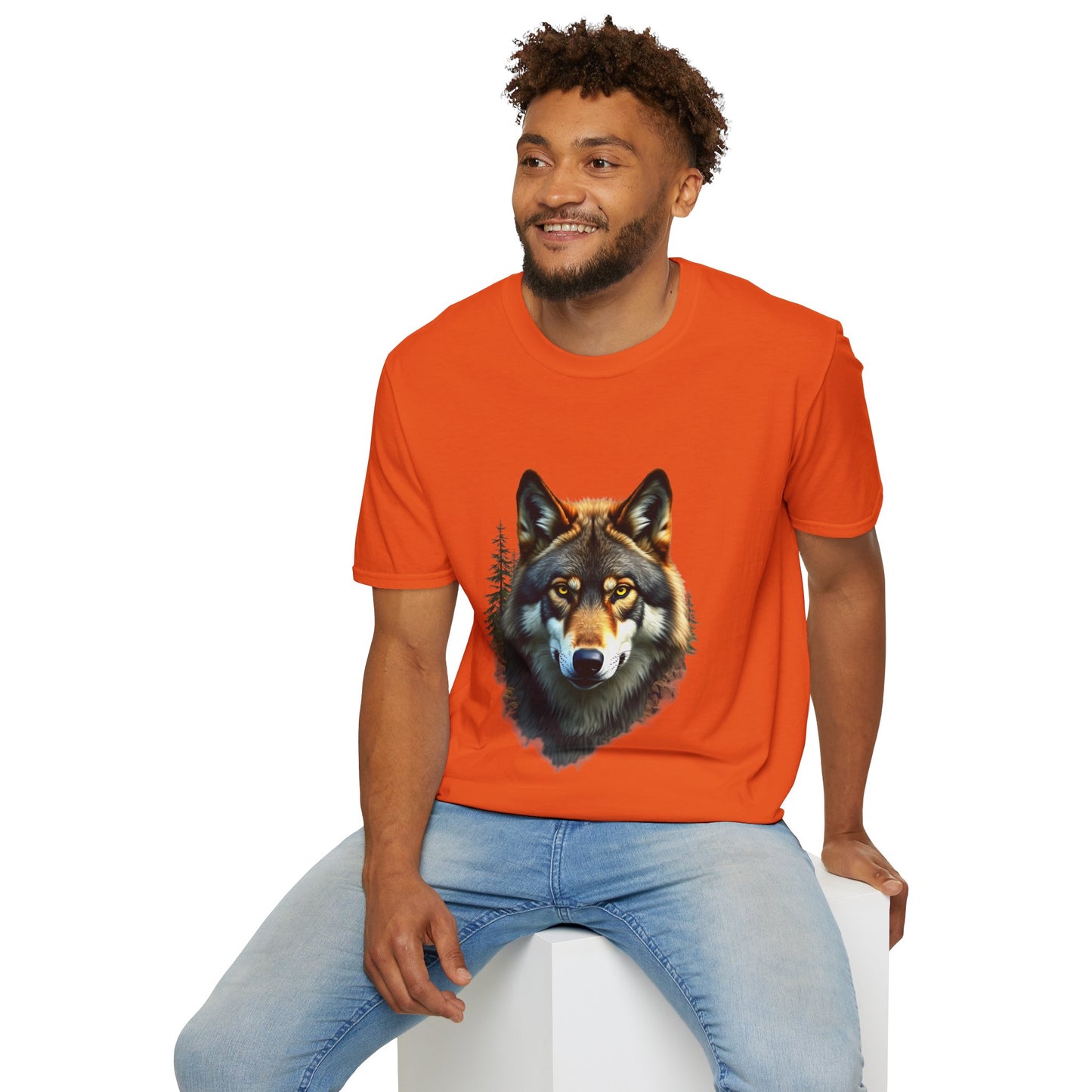 Wolf Face" Graphic T-Shirt – Bold Wolf Design for Nature Lovers