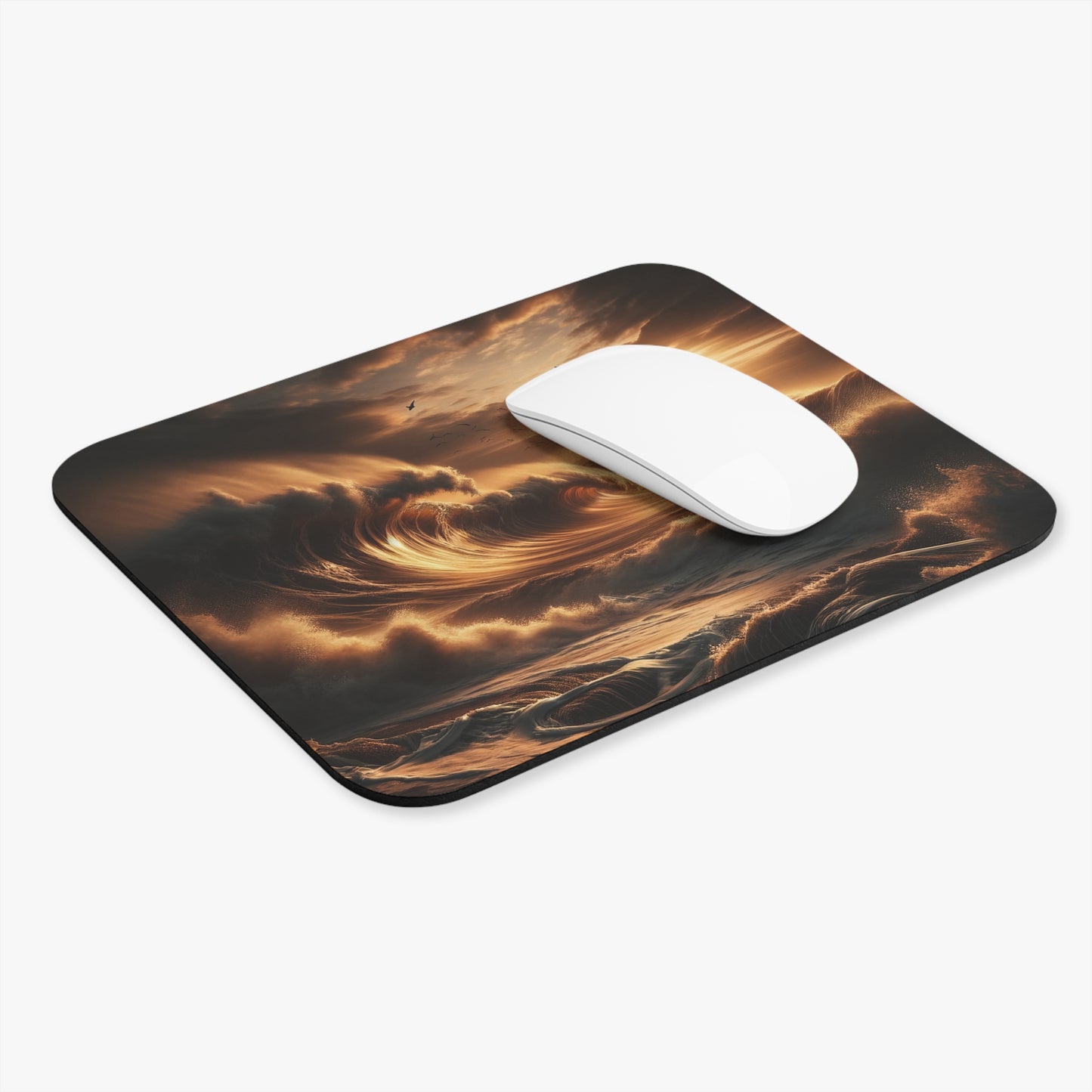 Sunset Wave Mouse Pad – Majestic Ocean Wave Crashing in Golden Hour