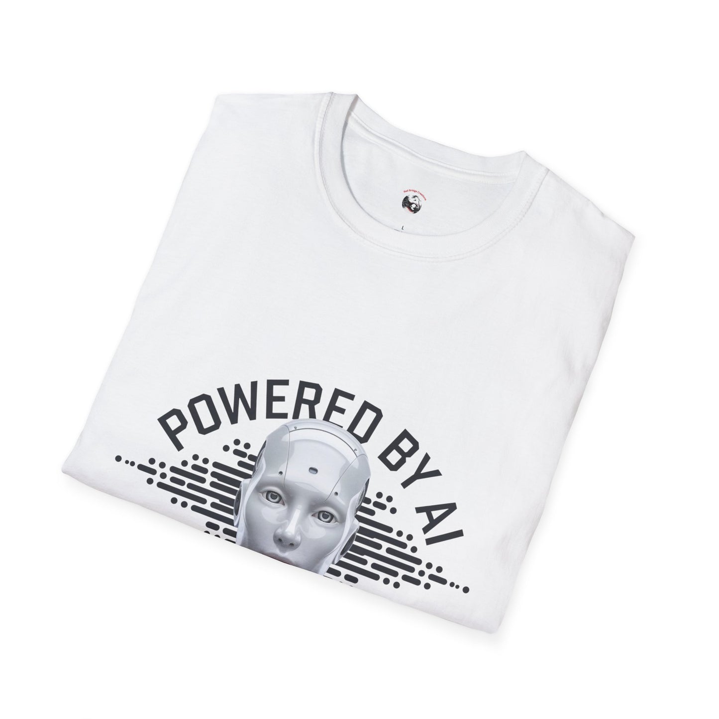 Powered by AI Unisex Softstyle T-Shirt - Perfect for Tech Enthusiasts and Innovators