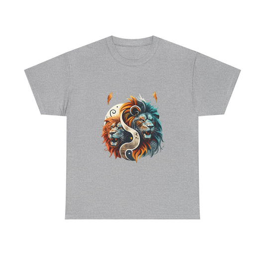 Yin Yang Unisex Heavy Cotton Tee - Harmonious Balance, Unique Design
