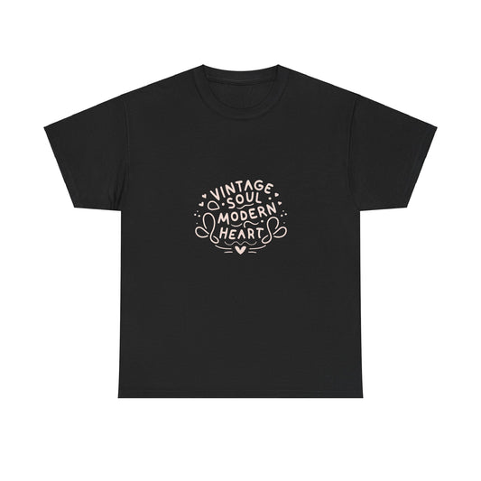 Vintage Soul, Modern Heart - Line Art Tee | Unisex Cotton T-Shirt