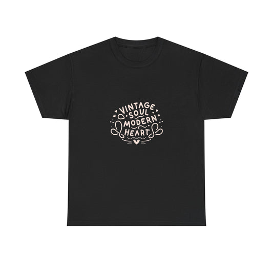 Vintage Soul, Modern Heart - Line Art Tee | Unisex Cotton T-Shirt