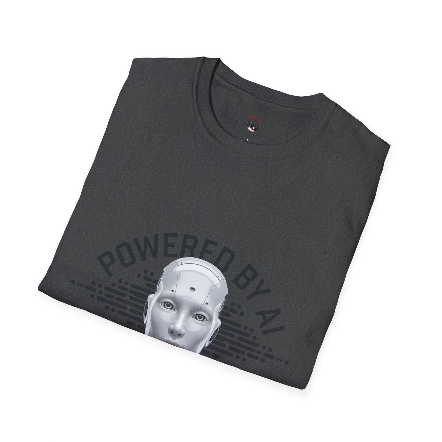 Powered by AI Unisex Softstyle T-Shirt - Perfect for Tech Enthusiasts and Innovators