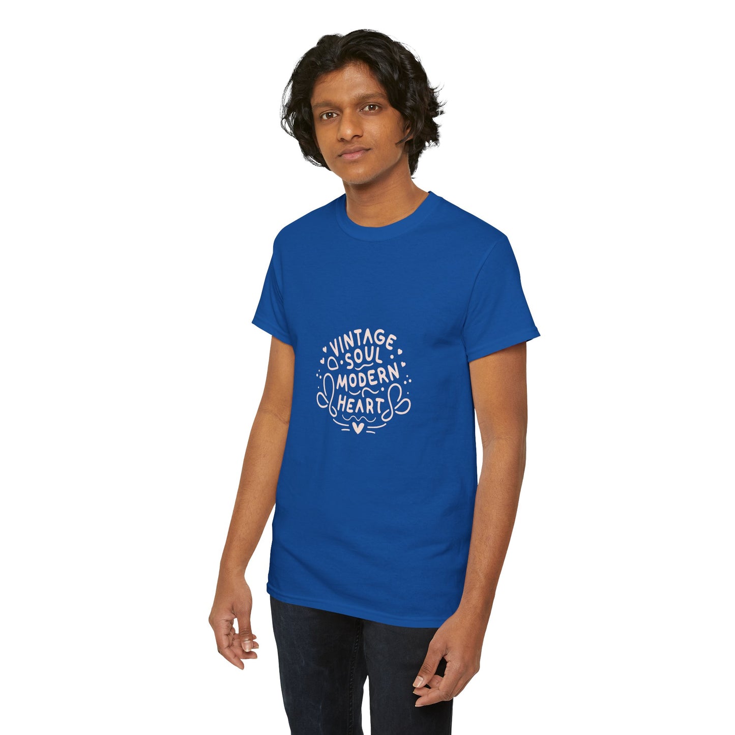 Vintage Soul, Modern Heart - Line Art Tee | Unisex Cotton T-Shirt